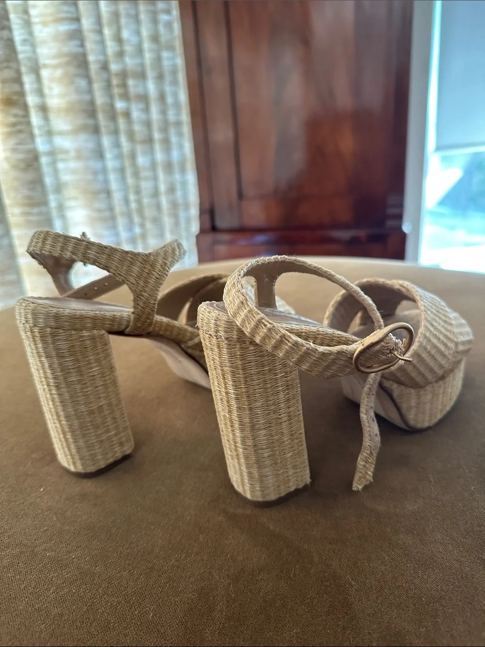 Andrea Gomez Bella Natural Raffia Platforms